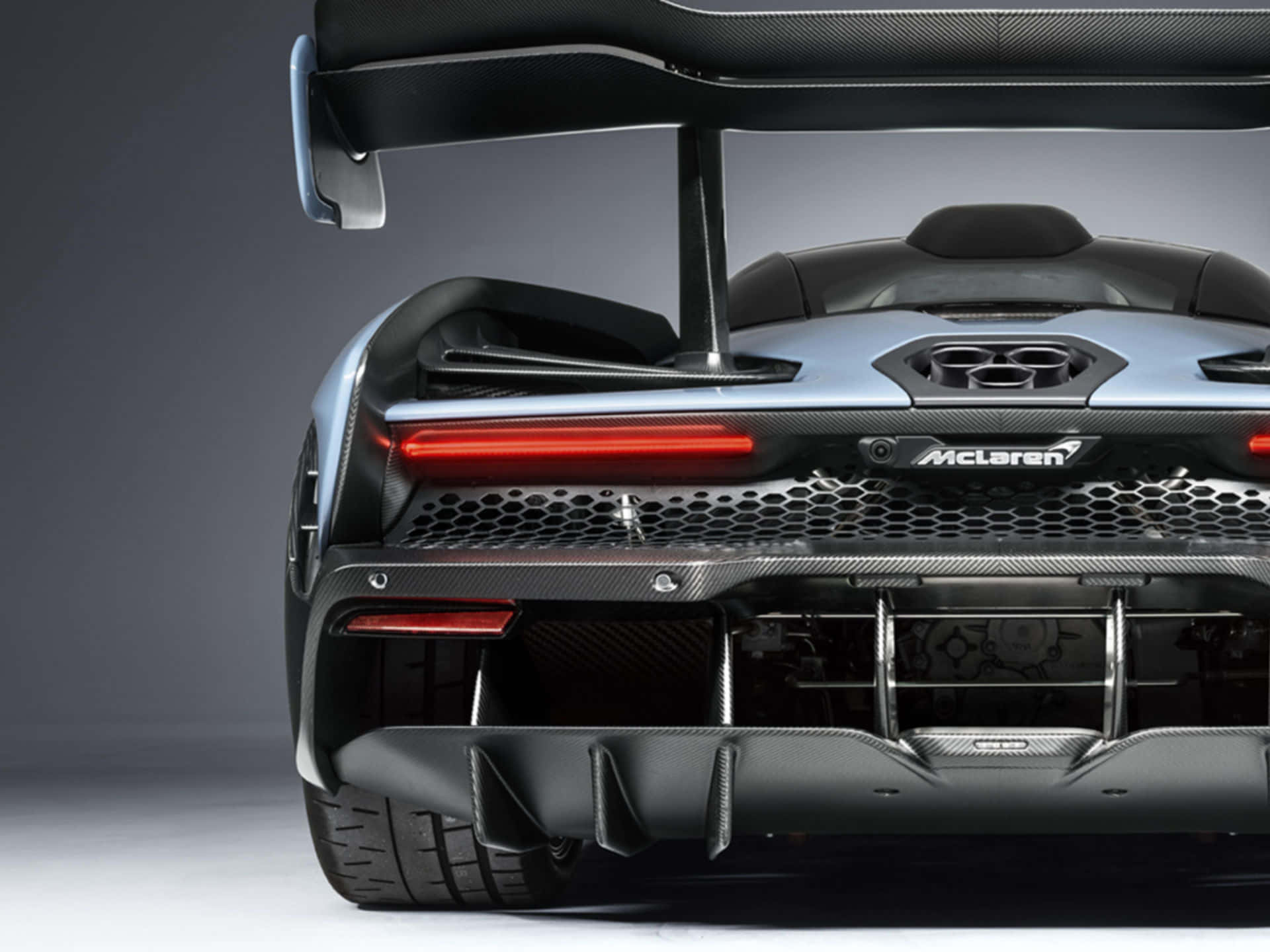 McLaren Senna, carbon fiber details, red taillights, Full HD Desktop Wallpaper