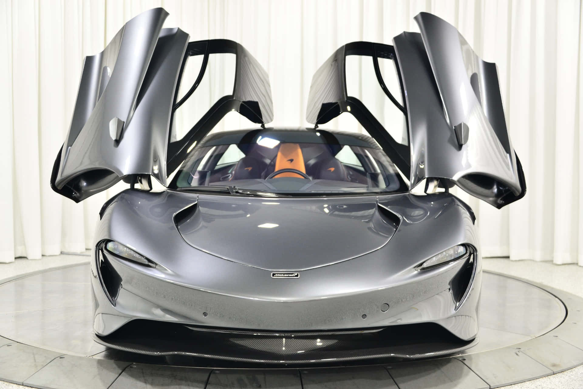 McLaren Speedtail, silver, gullwing doors, Full HD Desktop Wallpaper