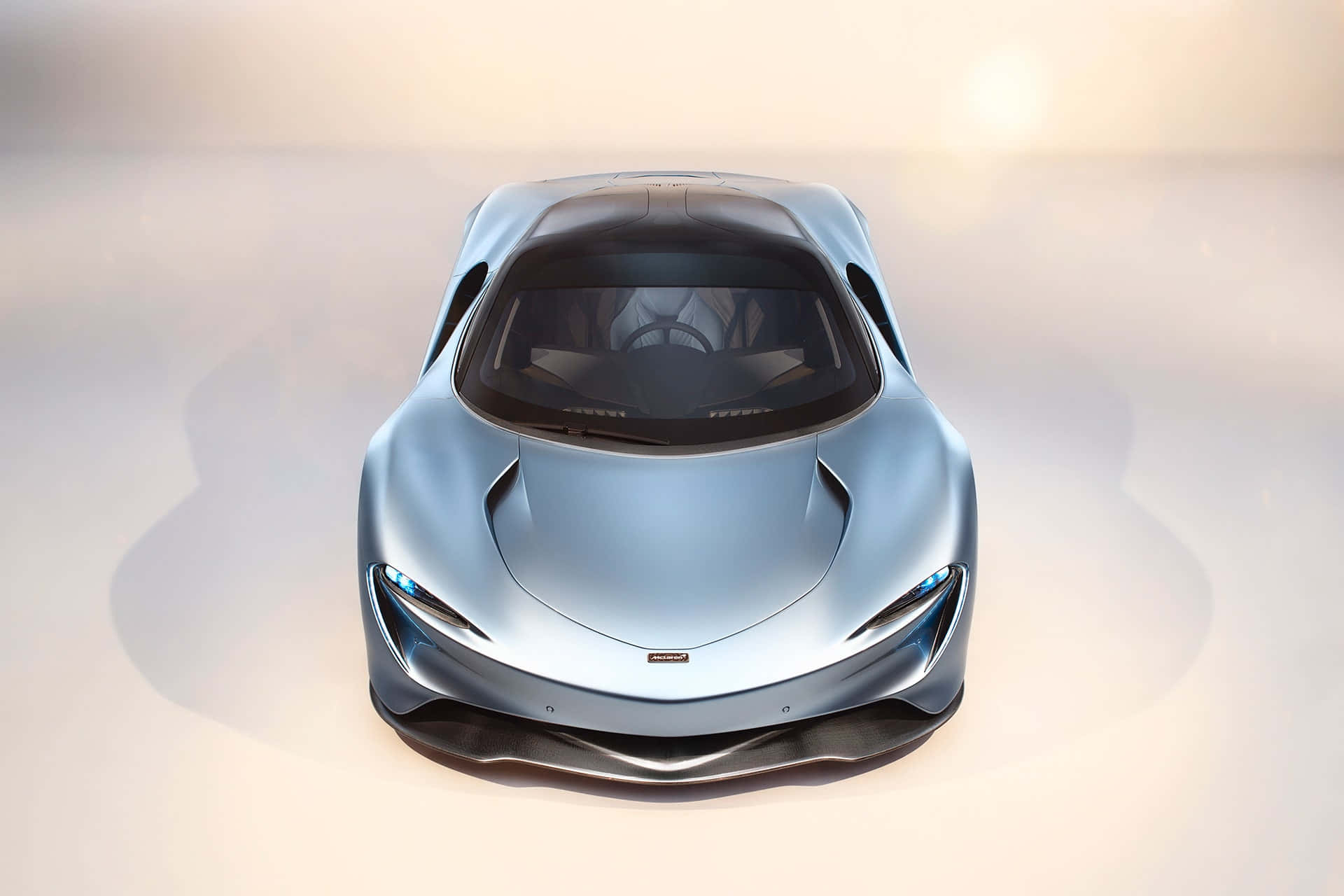 McLaren Speedtail, silver, glowing blue headlights, Full HD Desktop Wallpaper