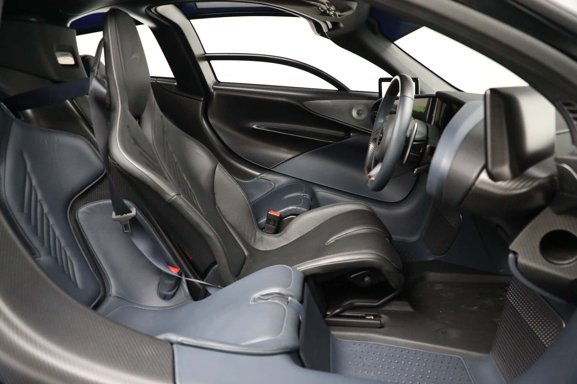 McLaren Speedtail, black and gray leather seats, carbon fiber accents, Full HD Desktop Wallpaper