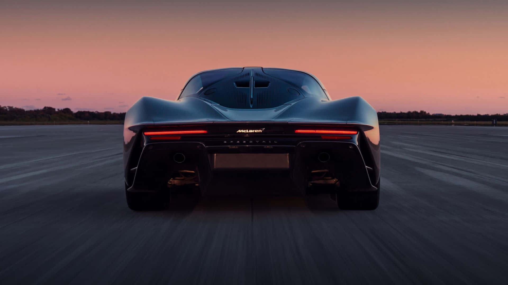 McLaren Speedtail, runway, sunset, Full HD Desktop Wallpaper