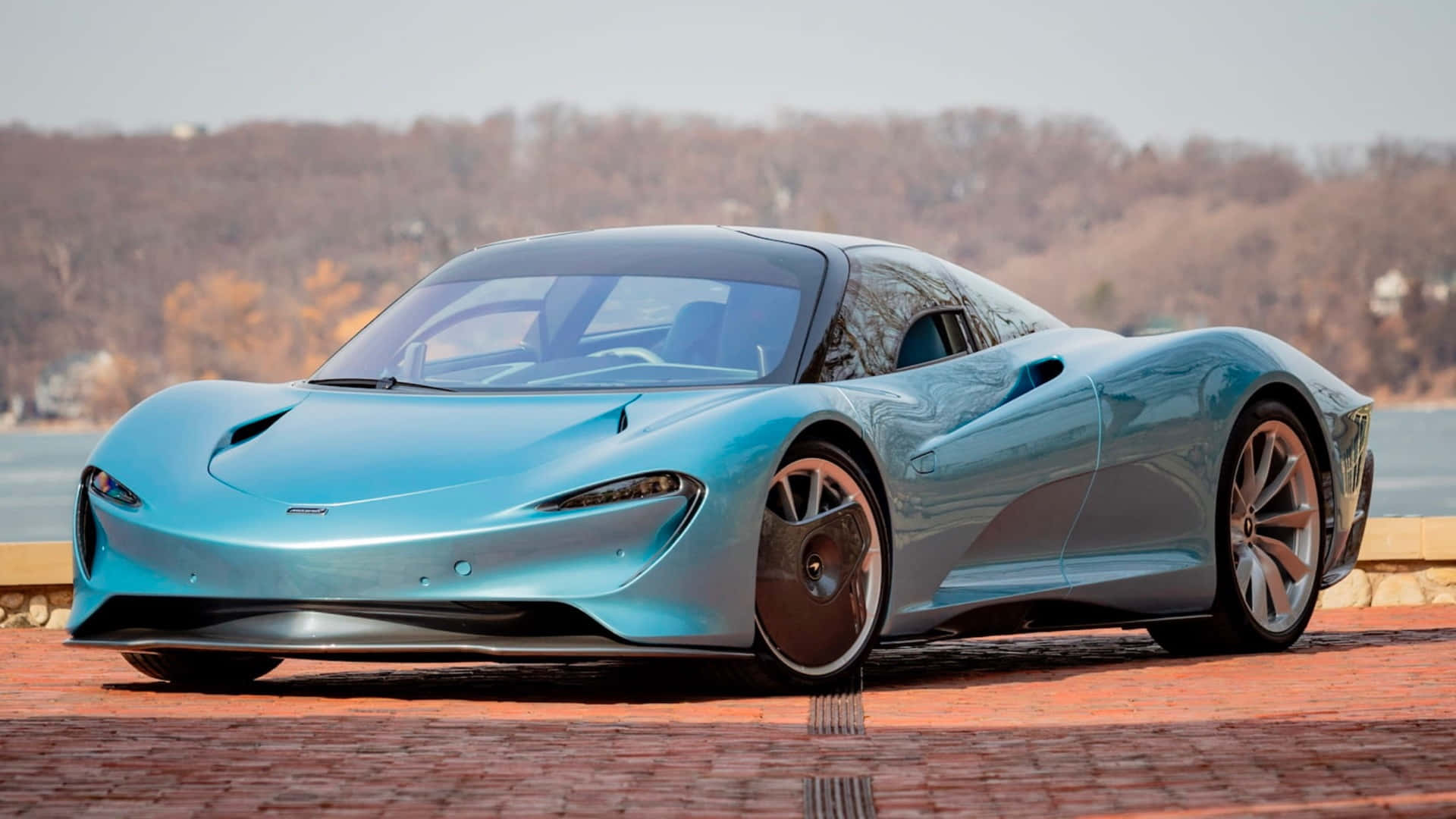 McLaren Speedtail, light blue, aerodynamic curves, Full HD Desktop Wallpaper