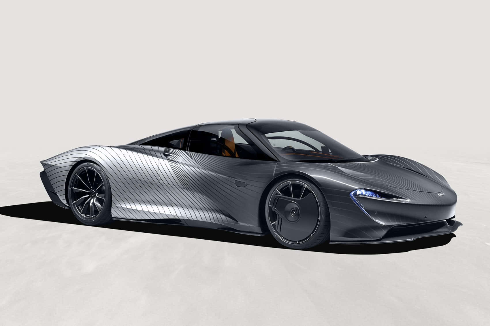 McLaren Speedtail, silver, carbon fiber detailing, HD Desktop Wallpaper