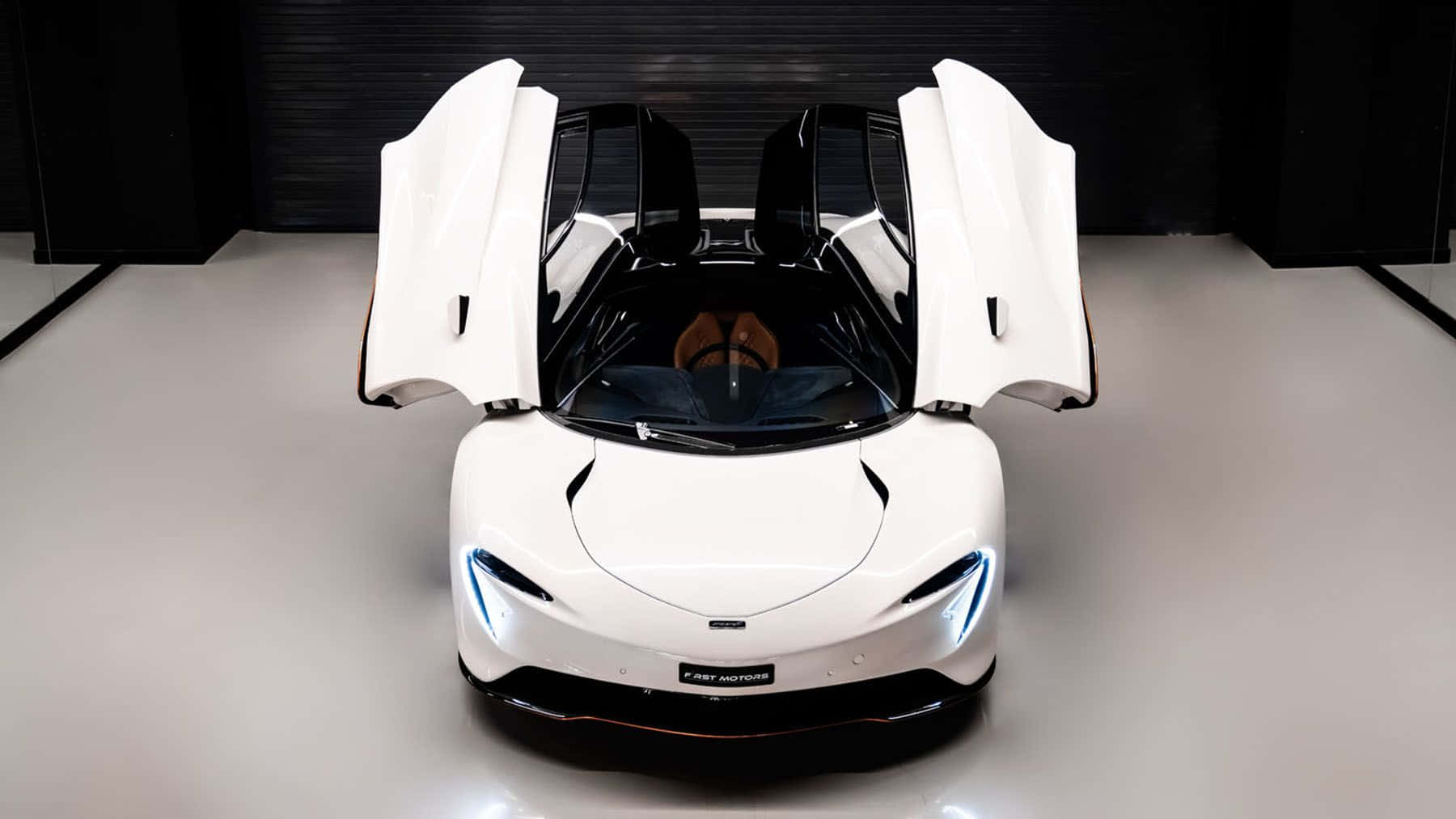 McLaren Speedtail, gullwing doors, pristine white, HD Desktop Wallpaper