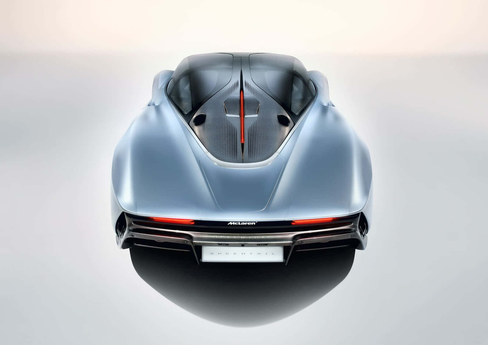Mclaren Speedtail, silver, glowing red taillights, HD Desktop Wallpaper