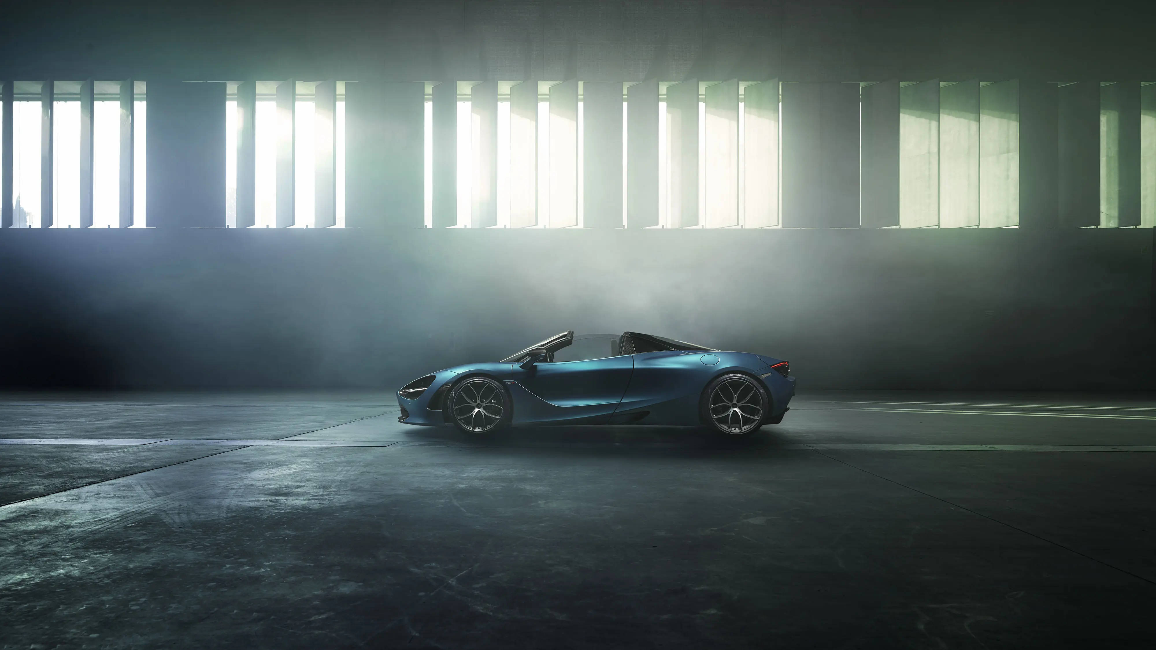 McLaren Spyder, blue, misty, 4K Desktop Wallpaper