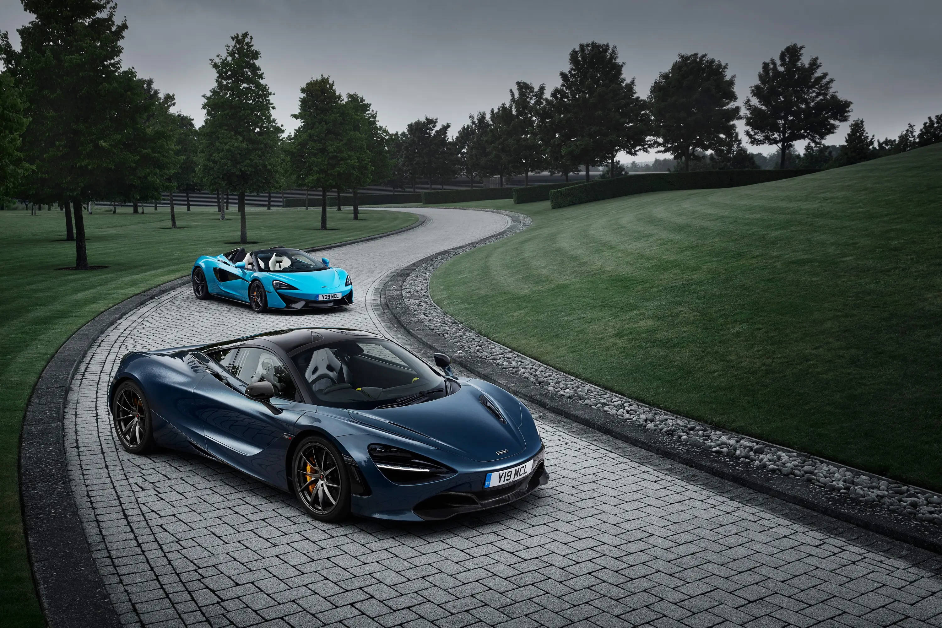 McLaren Spyder, blue, dark blue, 2K Desktop Wallpaper