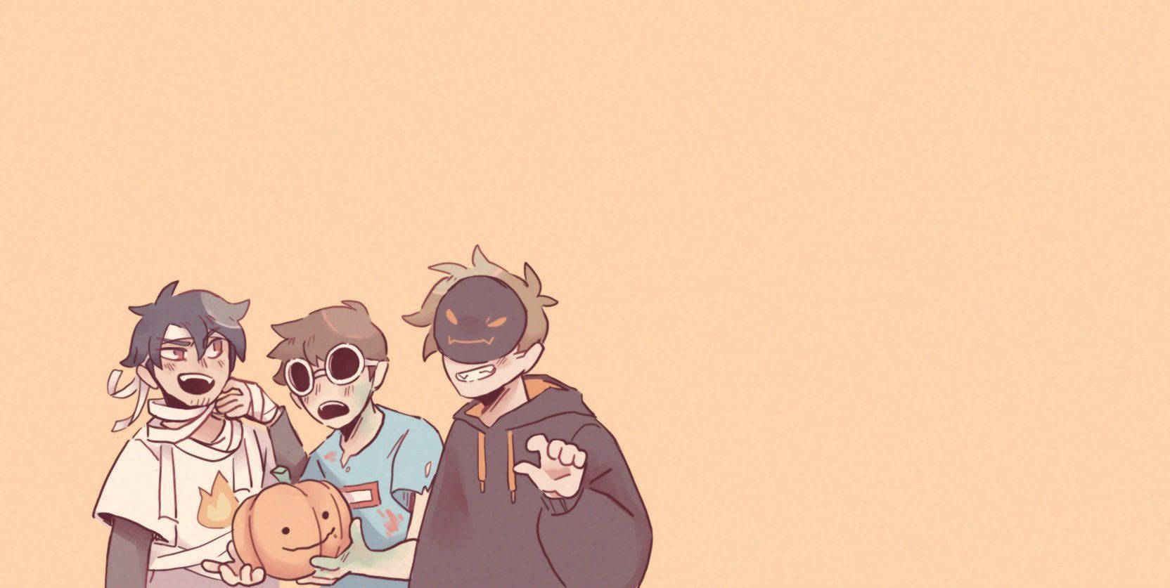 Mcyt, minimalist art, anime-style friends, HD Desktop Wallpaper
