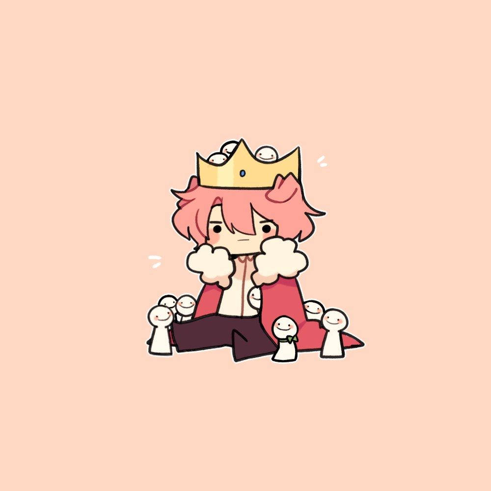 Mcyt, cute king, pink-haired anime king, SD Desktop Wallpaper