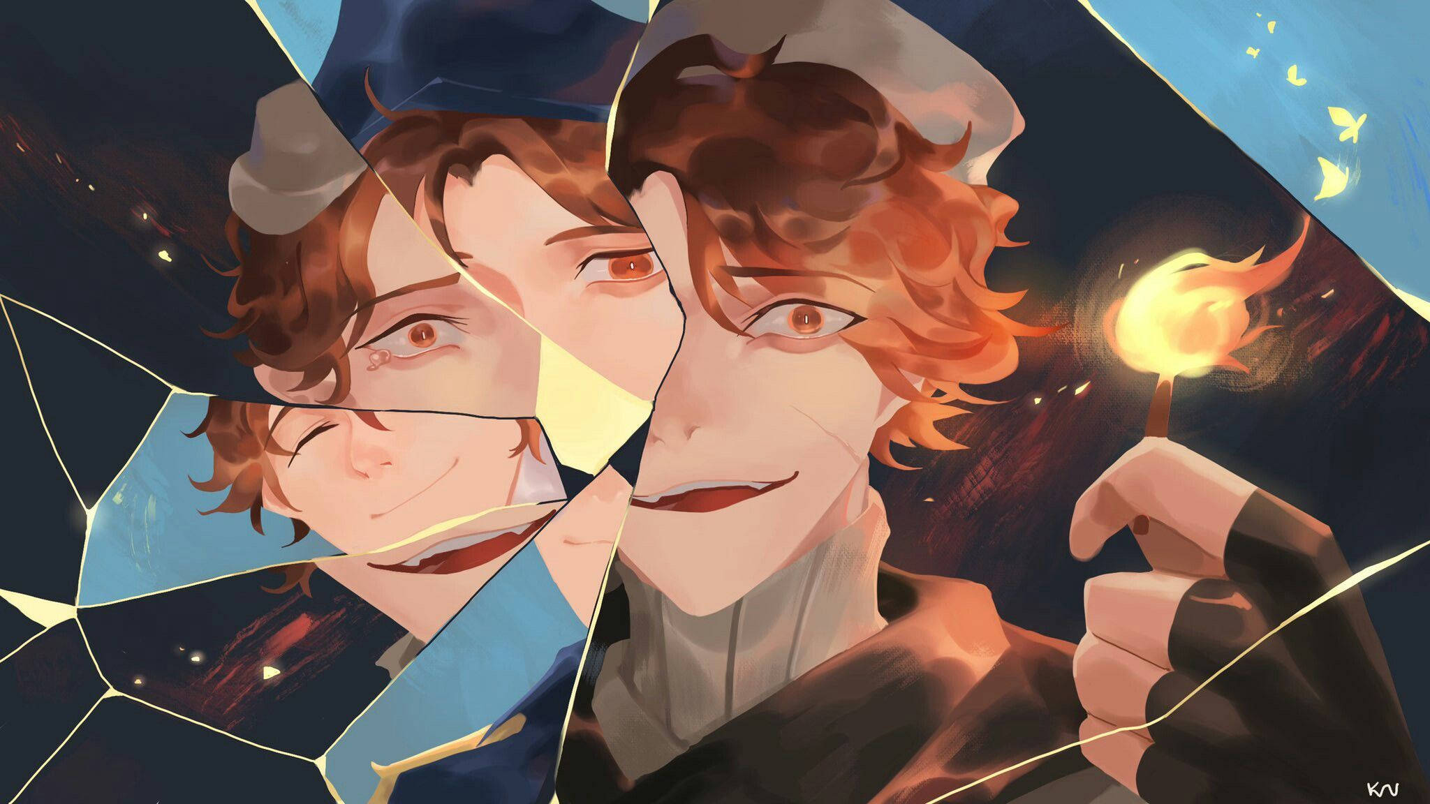 Mcyt, broken glass, shattered mirror, Full HD Desktop Wallpaper