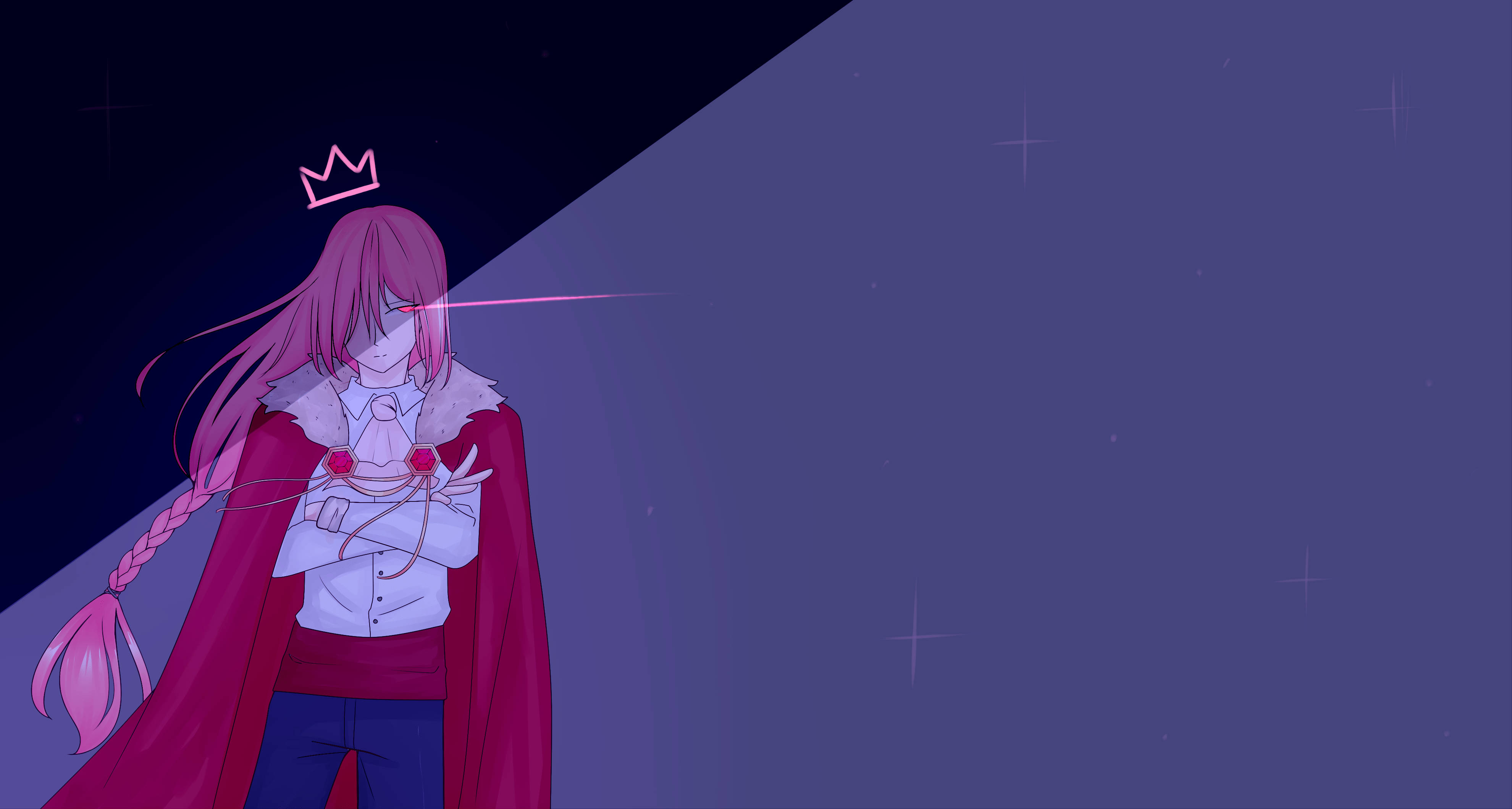 Mcyt, pink-haired anime girl, crown, 4K Desktop Wallpaper