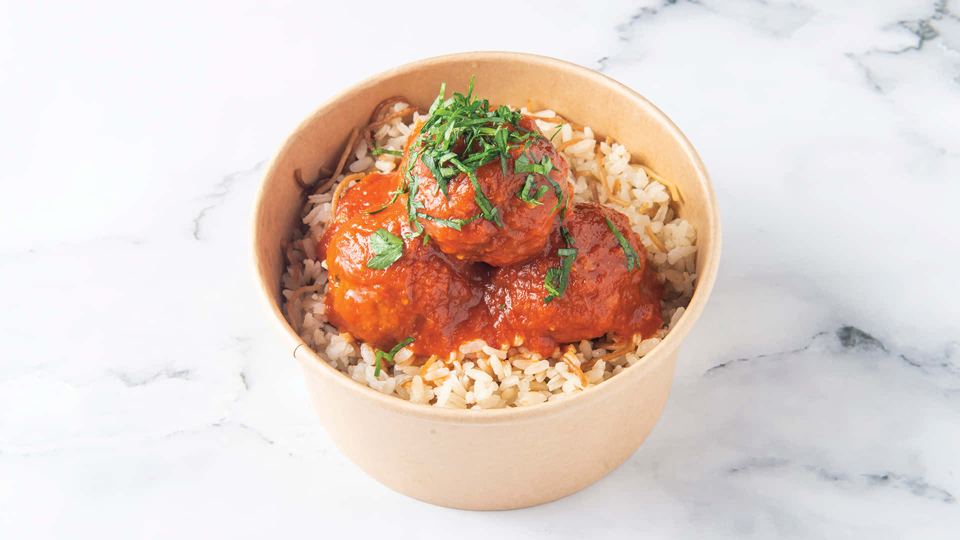 meatballs, tomato sauce, brown rice, Full HD Desktop Wallpaper