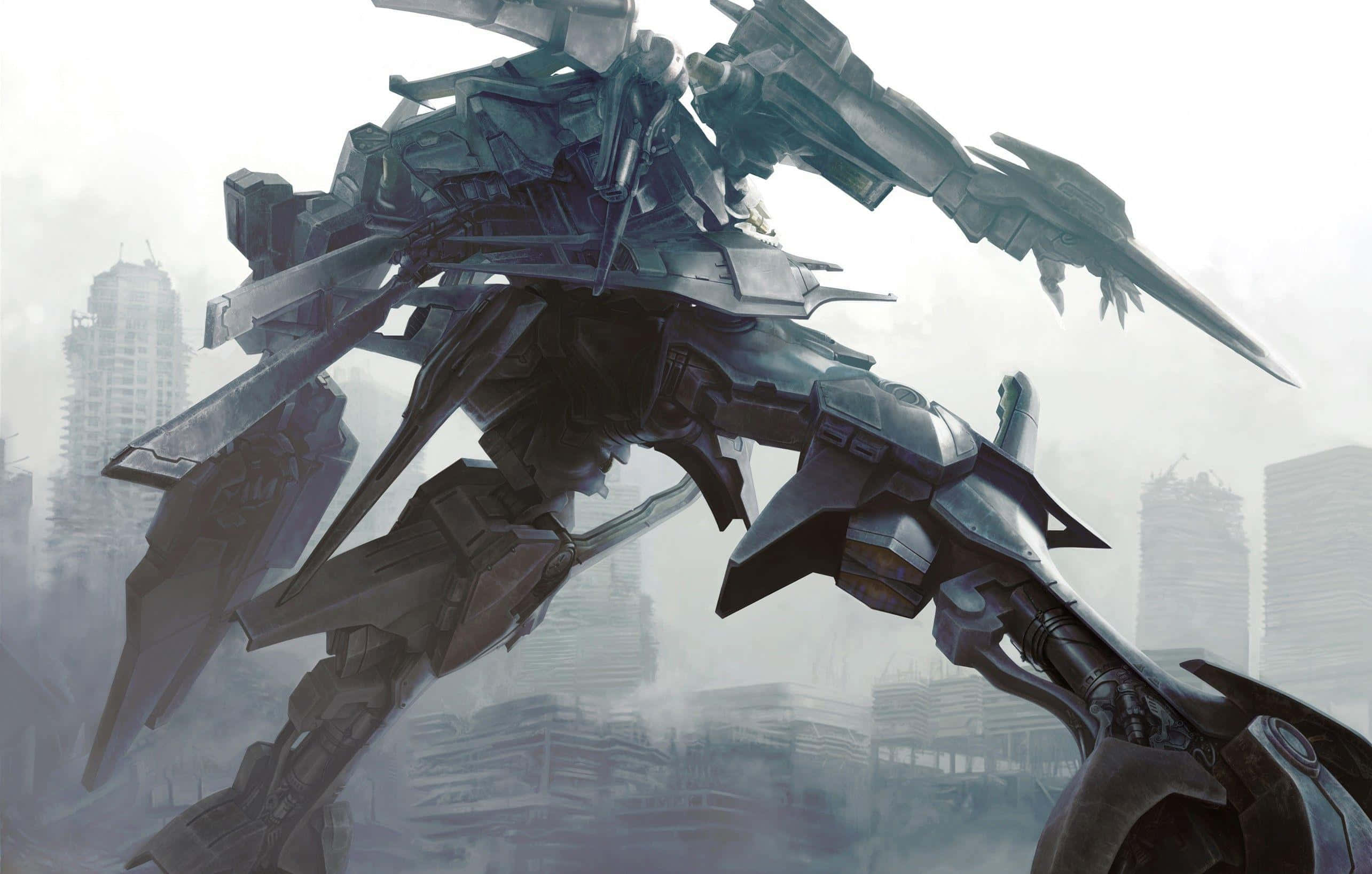 Mecha, giant robot, dark metallic, 2K Desktop Wallpaper