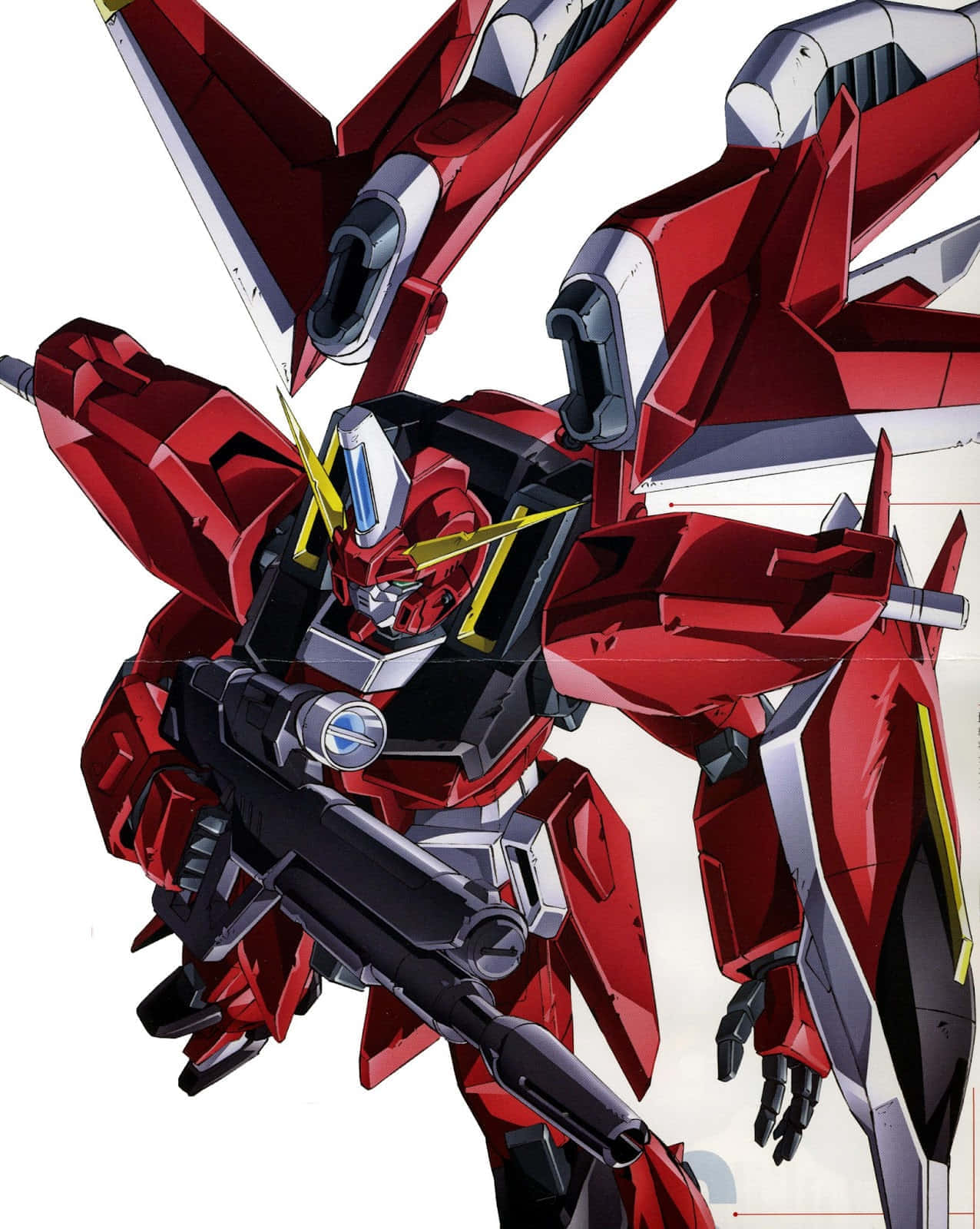 red mecha, black, yellow accents, HD Phone Wallpaper