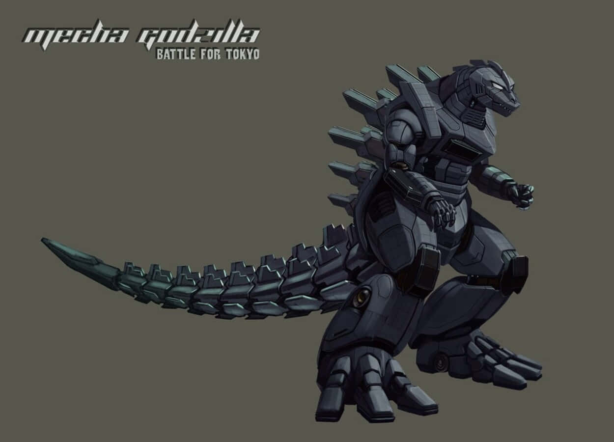 Mechagodzilla, metallic armor, glowing eyes, SD Desktop Wallpaper