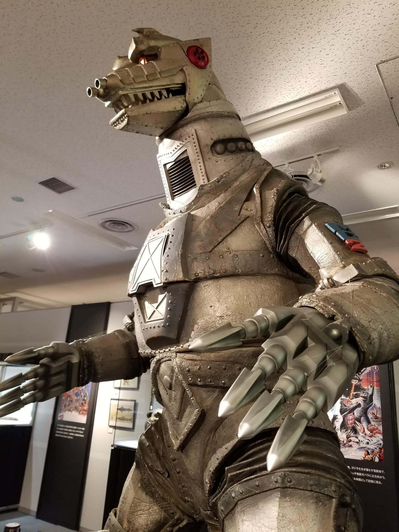 Mechagodzilla, spiked claws, glowing red eyes, Full HD Phone Wallpaper