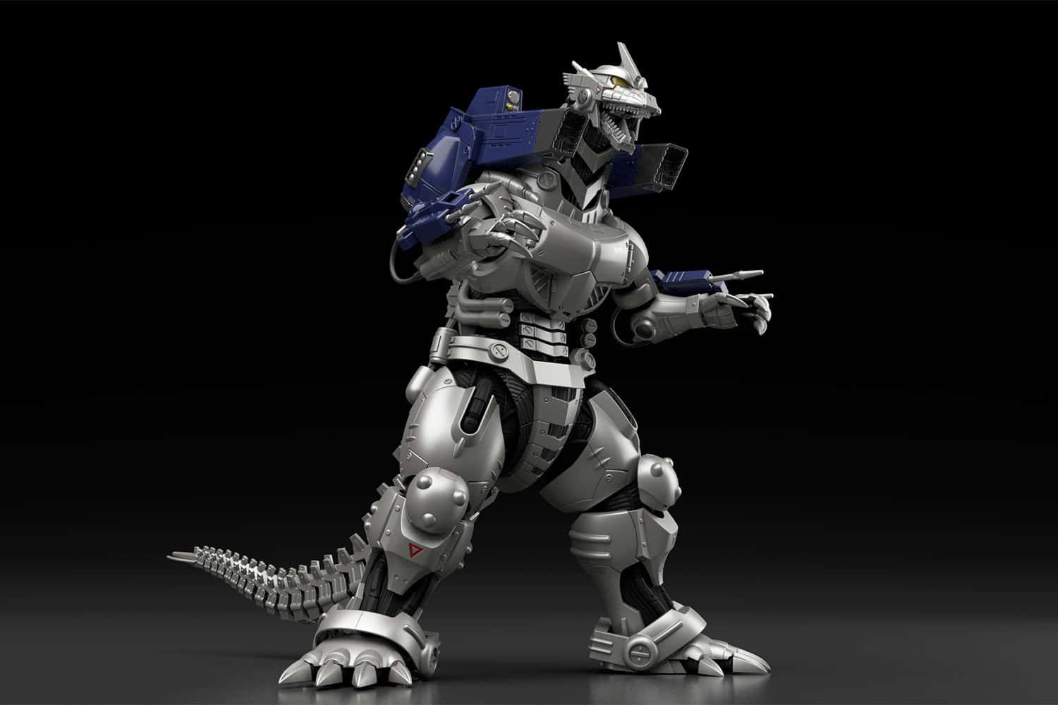 Mechagodzilla, silver, blue, HD Desktop Wallpaper