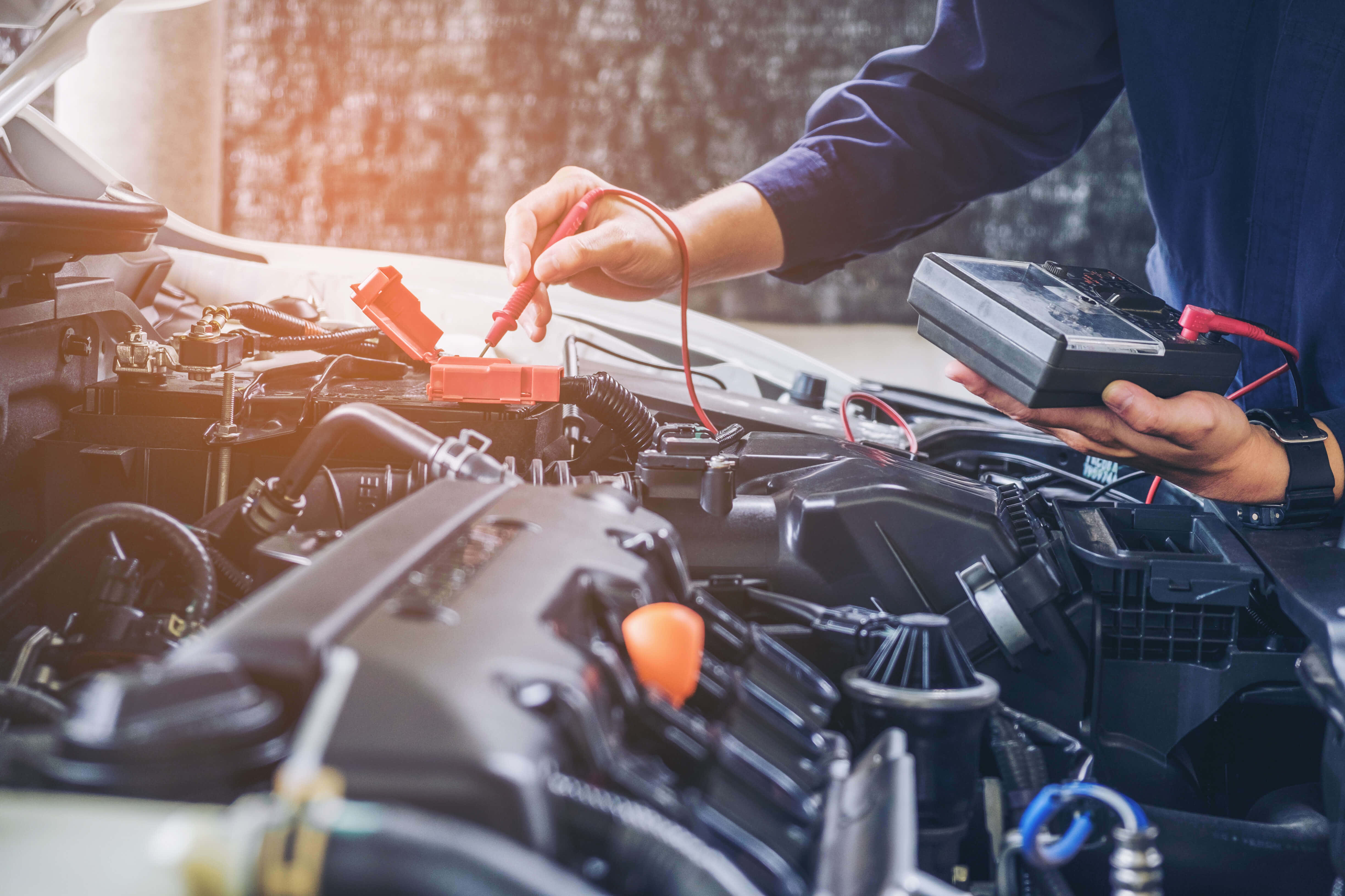 mechanic, car battery, multimeter, 4K Desktop Wallpaper