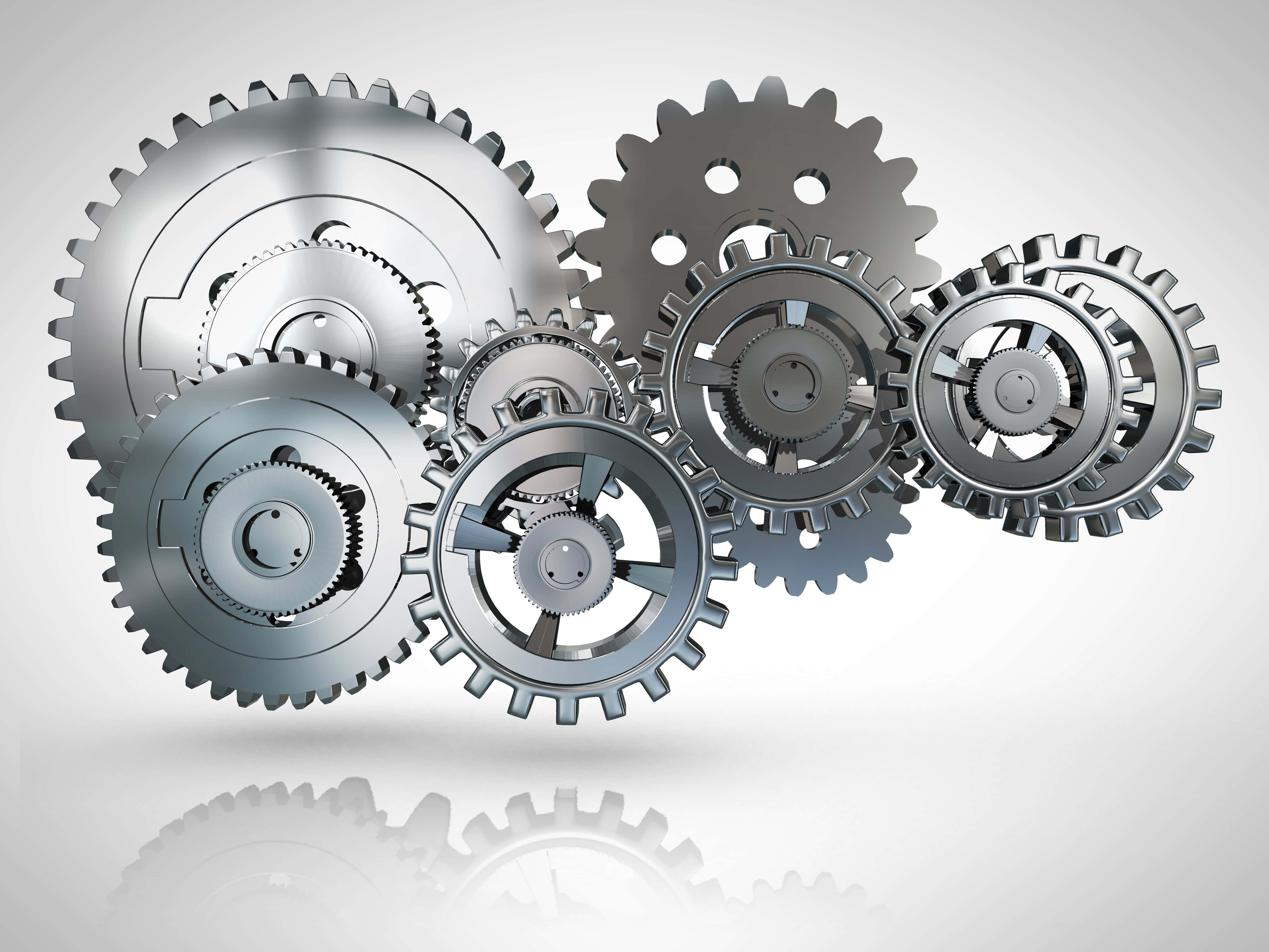 gears, shiny metallic, various sizes, 4K Desktop Wallpaper