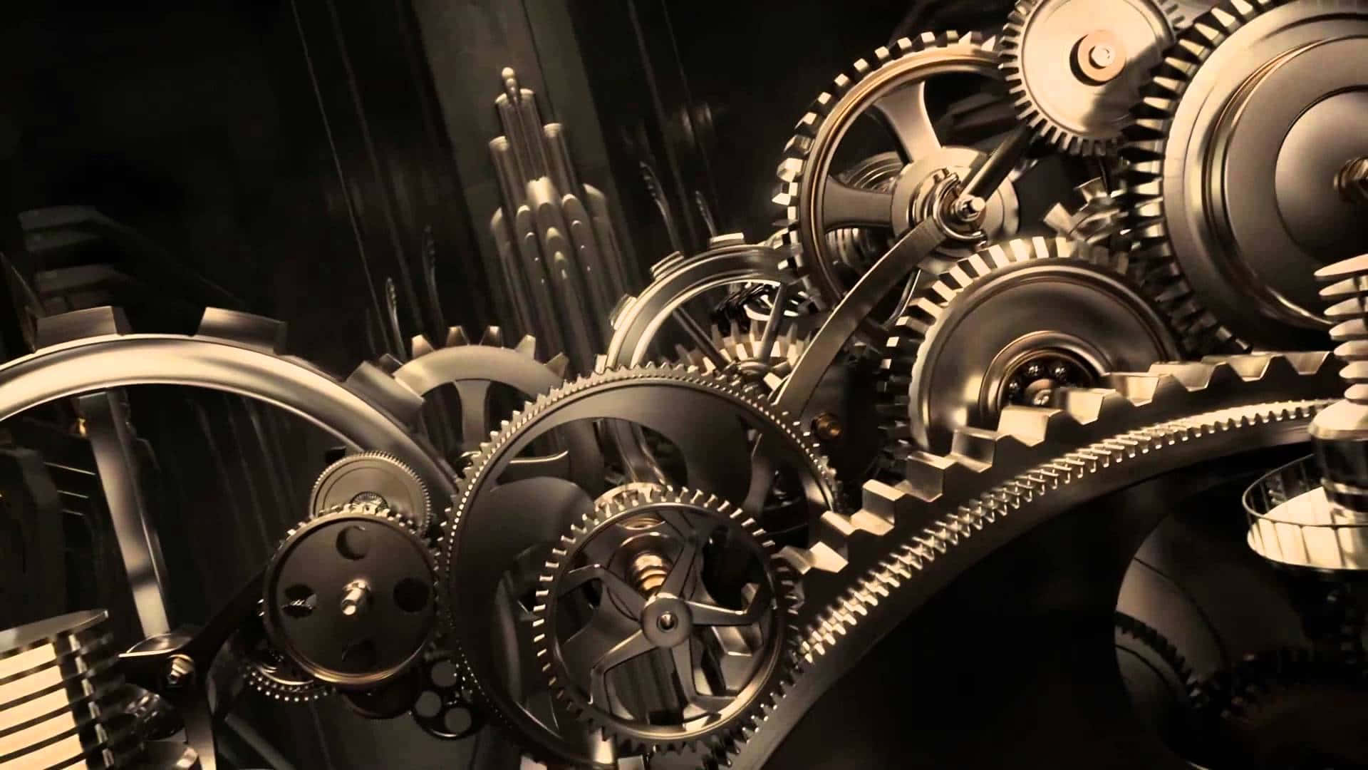 mechanical engineering, metallic gears, cogs, Full HD Desktop Wallpaper