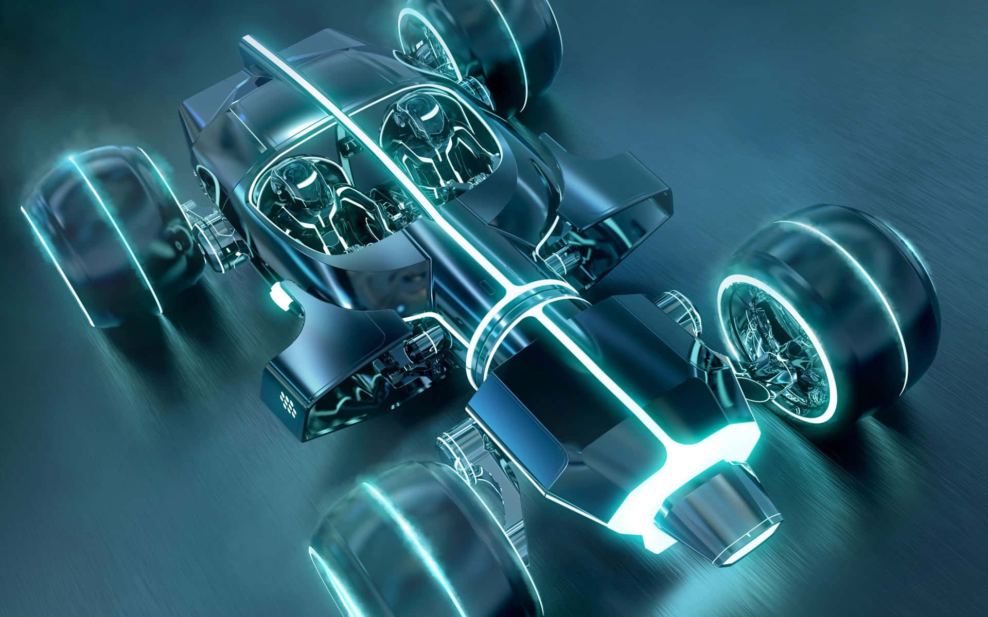 neon blue, transparent wheels, dark metallic surface, Full HD Desktop Wallpaper