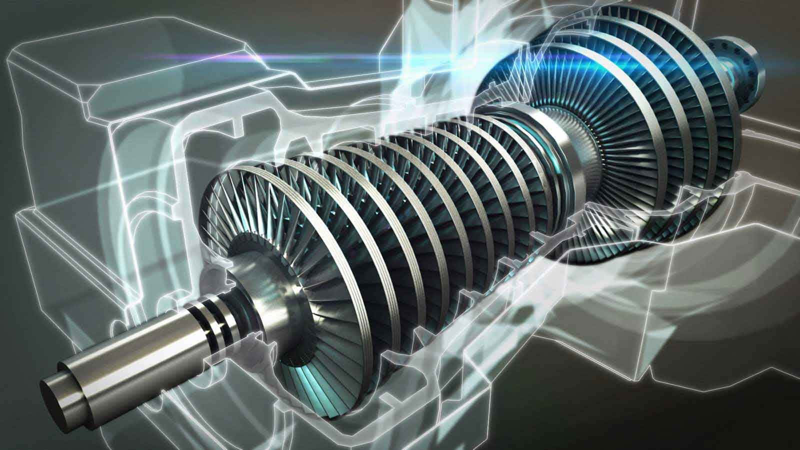 turbine engine, glowing blue energy cores, transparent geometric casing, HD Desktop Wallpaper