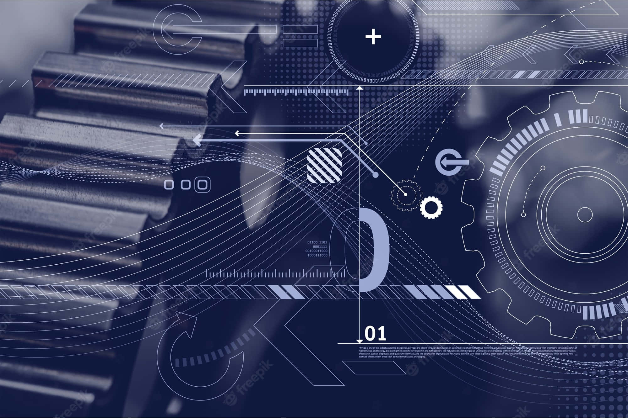 gears, digital interfaces, futuristic blue tech scene, Full HD Desktop Wallpaper