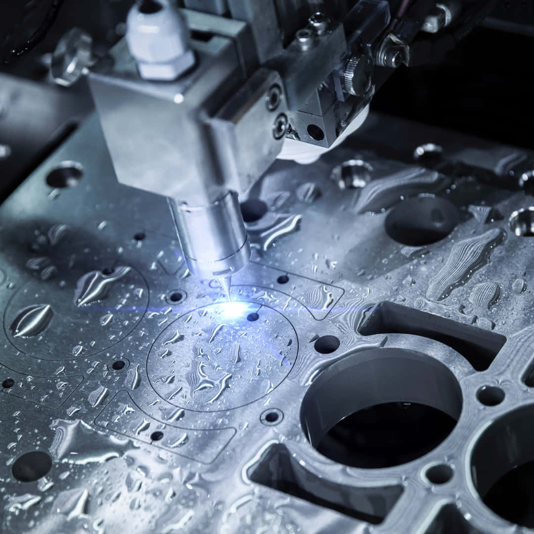 laser cutter, metallic surface, coolant droplets, SD Desktop Wallpaper
