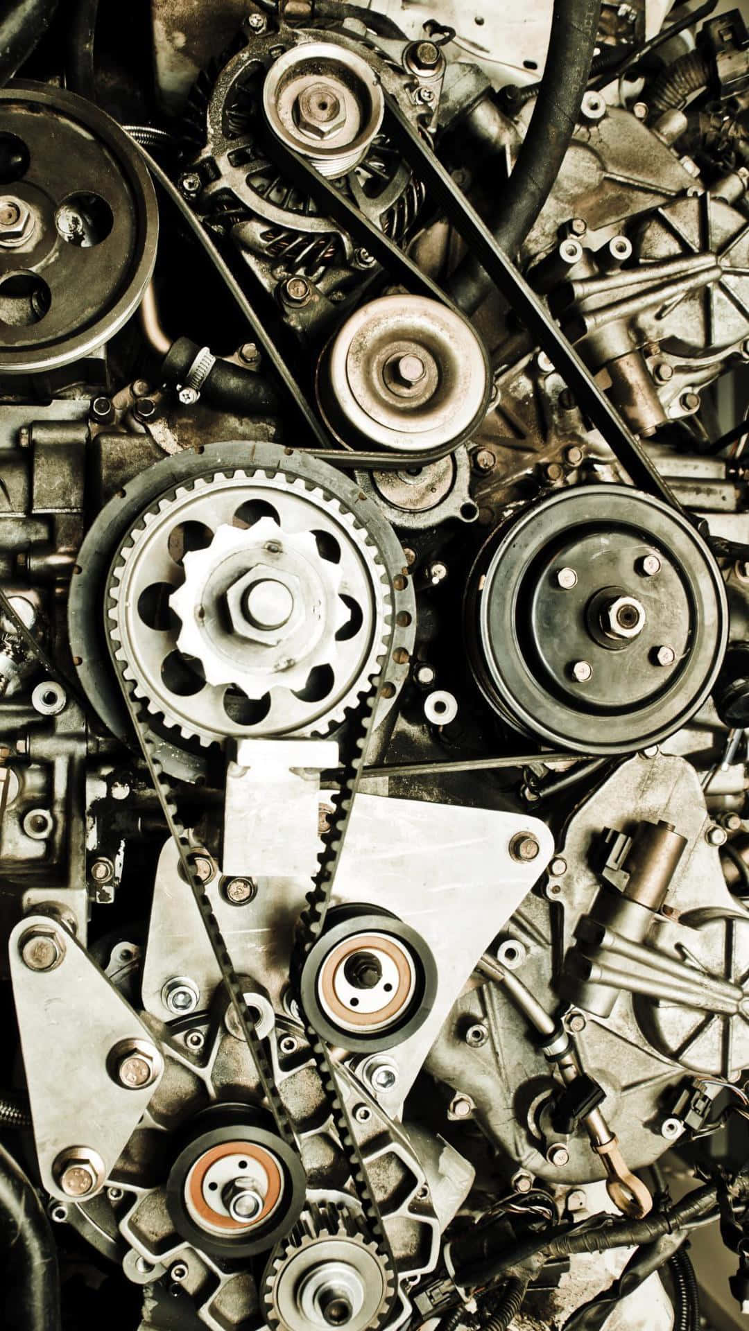 complex machinery, gears, pulleys, Full HD Phone Wallpaper