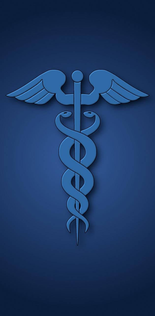 caduceus, blue, white, HD Phone Wallpaper