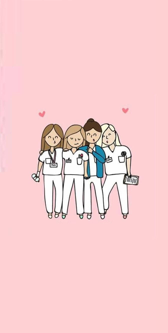 Medical Motivation, cartoon nurses, white uniforms, HD Phone Wallpaper