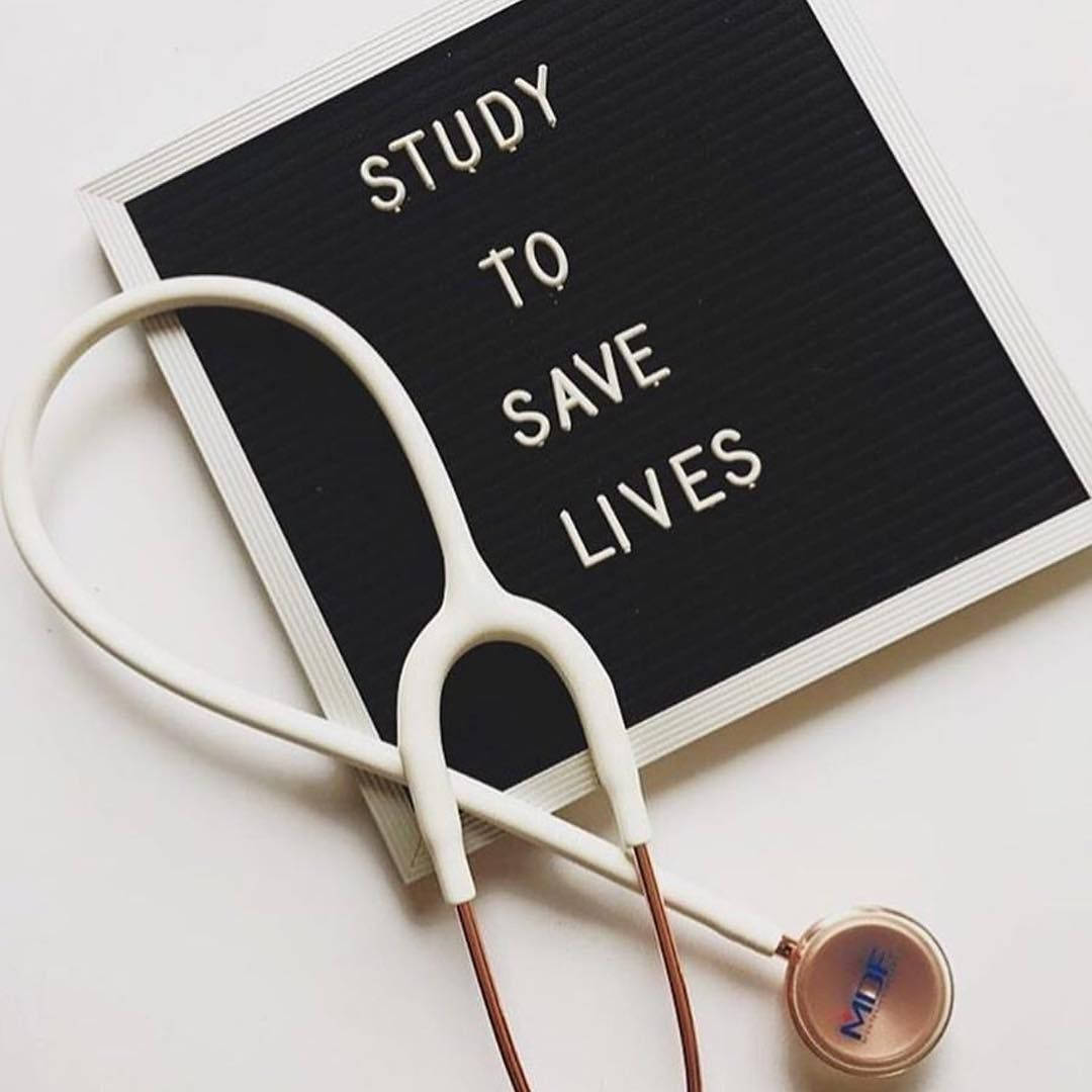 stethoscope, letterboard, study to save lives, SD Desktop Wallpaper
