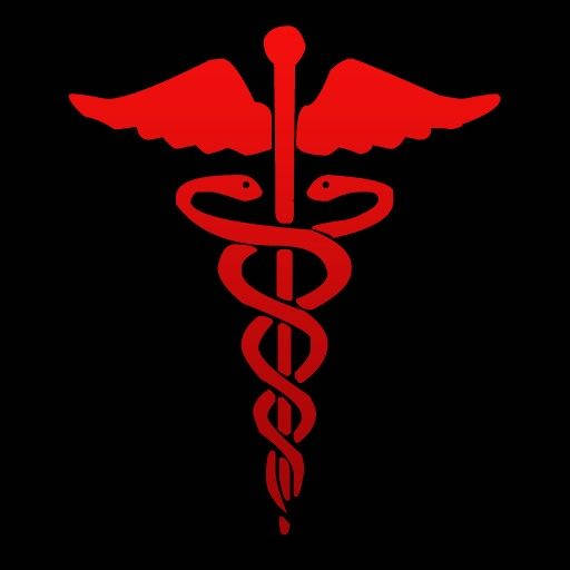 red caduceus, intertwined snakes, wings, SD Desktop Wallpaper