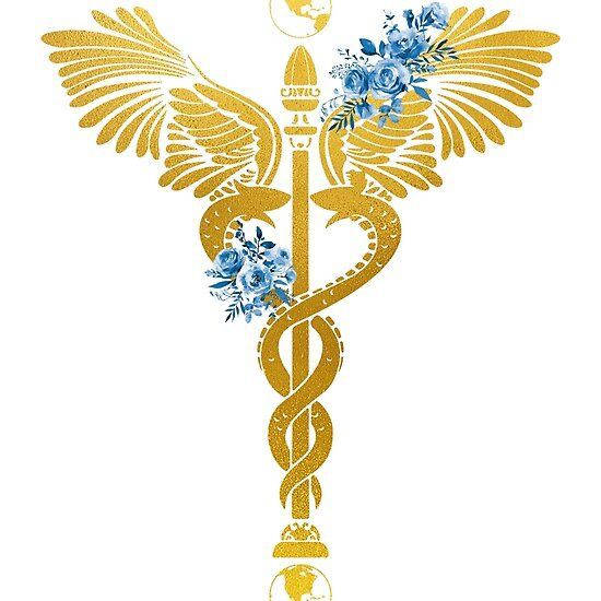 gold silver medical symbol, golden caduceus symbol, outstretched wings, SD Desktop Wallpaper