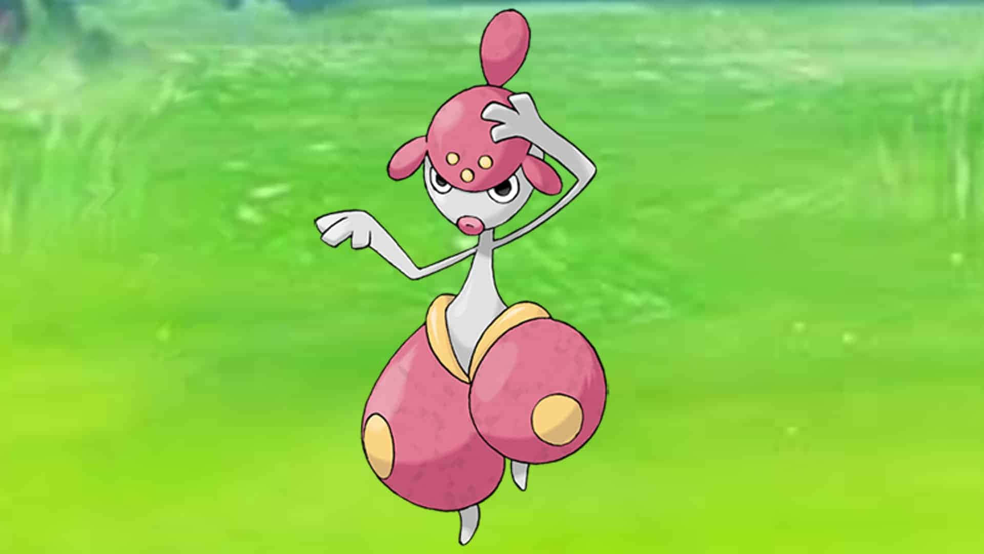 Medicham, pink and white, large eyes, Full HD Desktop Wallpaper