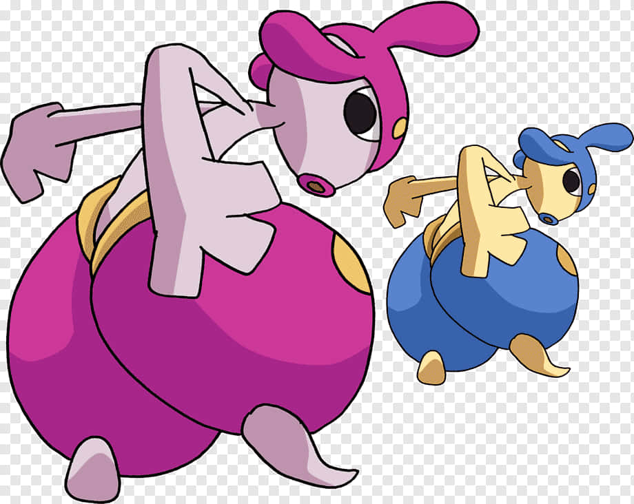 Medicham, pink, blue, SD Desktop Wallpaper