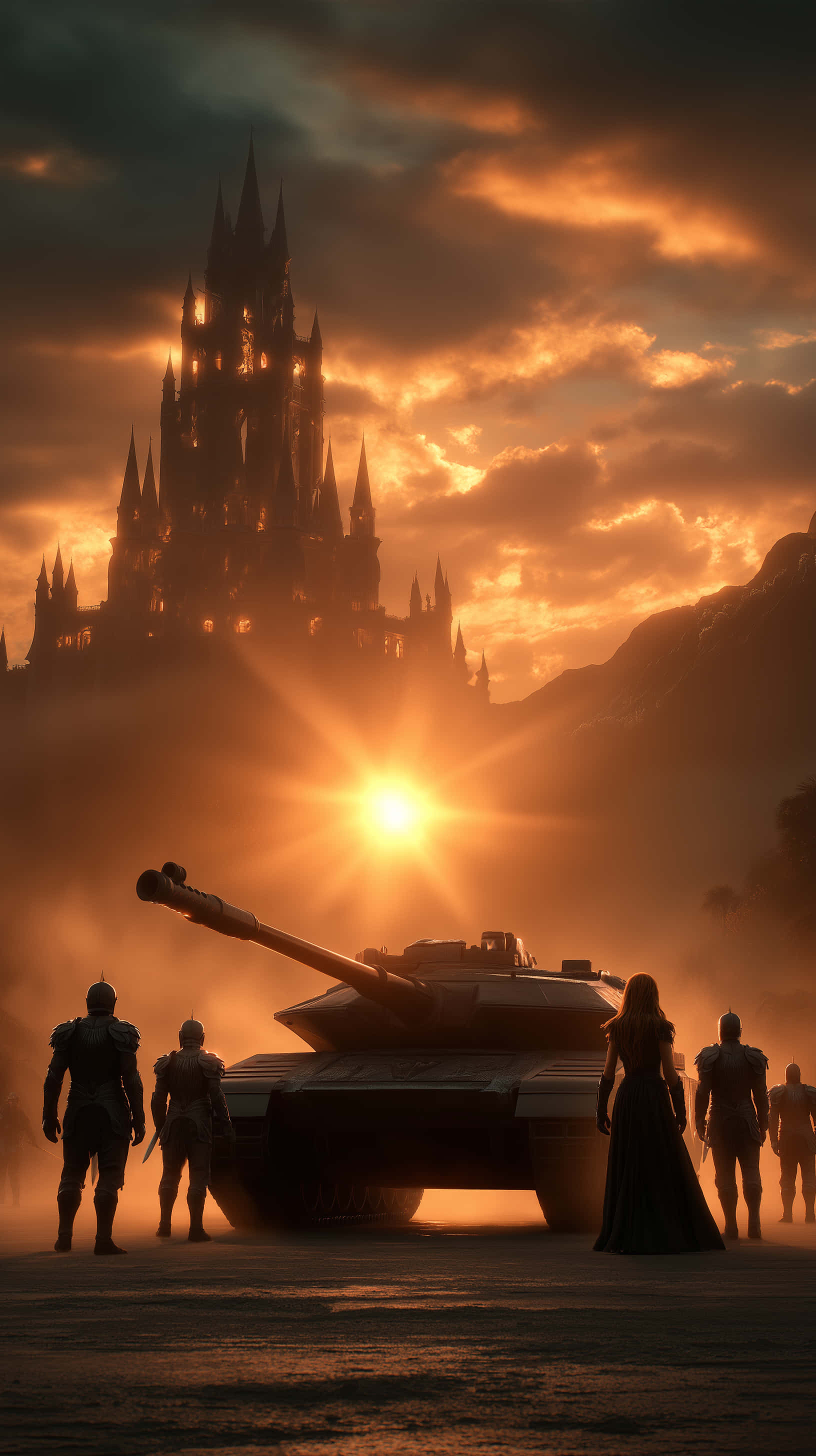 ancient knights, modern knights, tank, 2K Phone Wallpaper