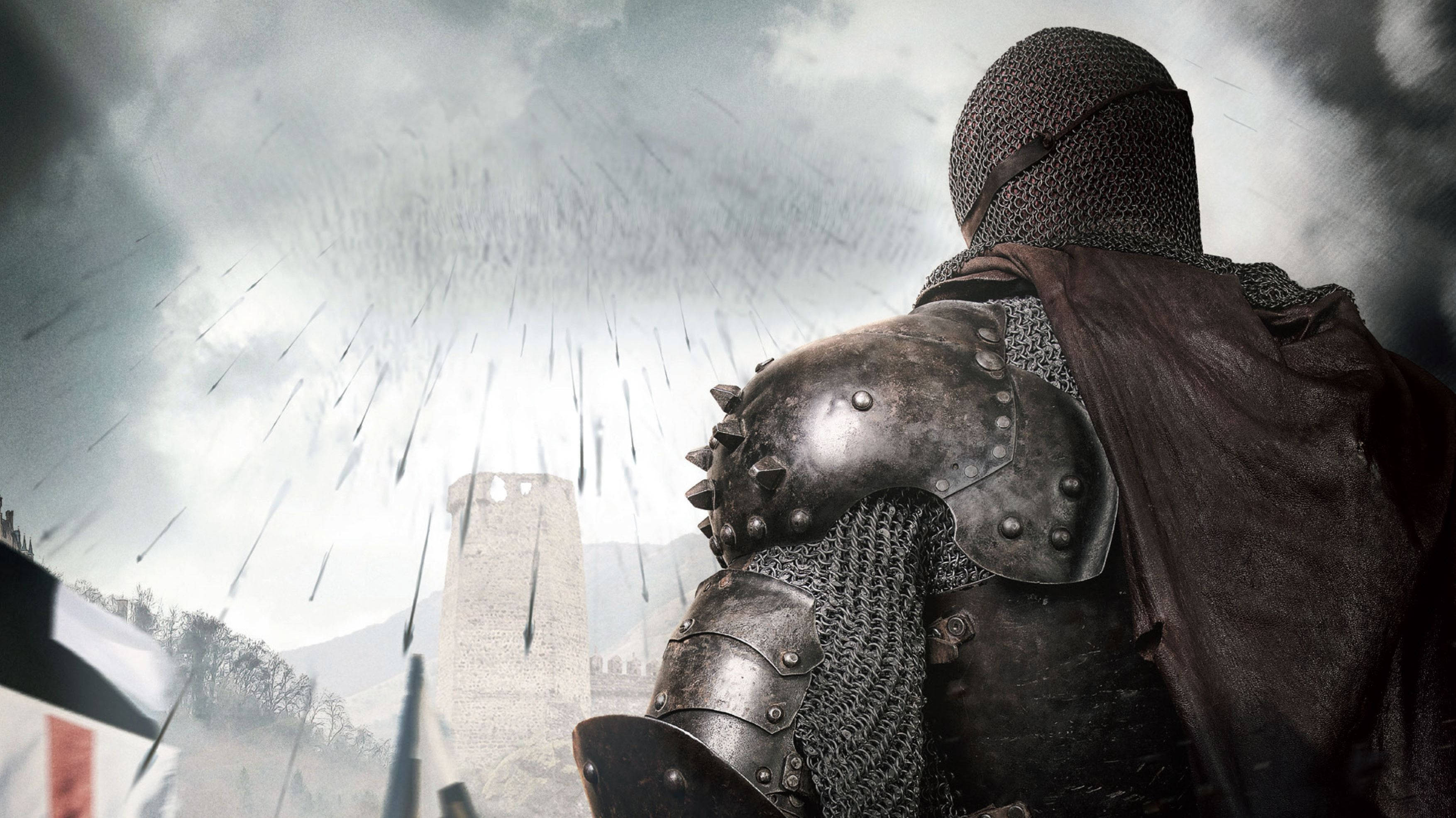 medieval soldier, arrow rain, knight in full armor, 2K Desktop Wallpaper