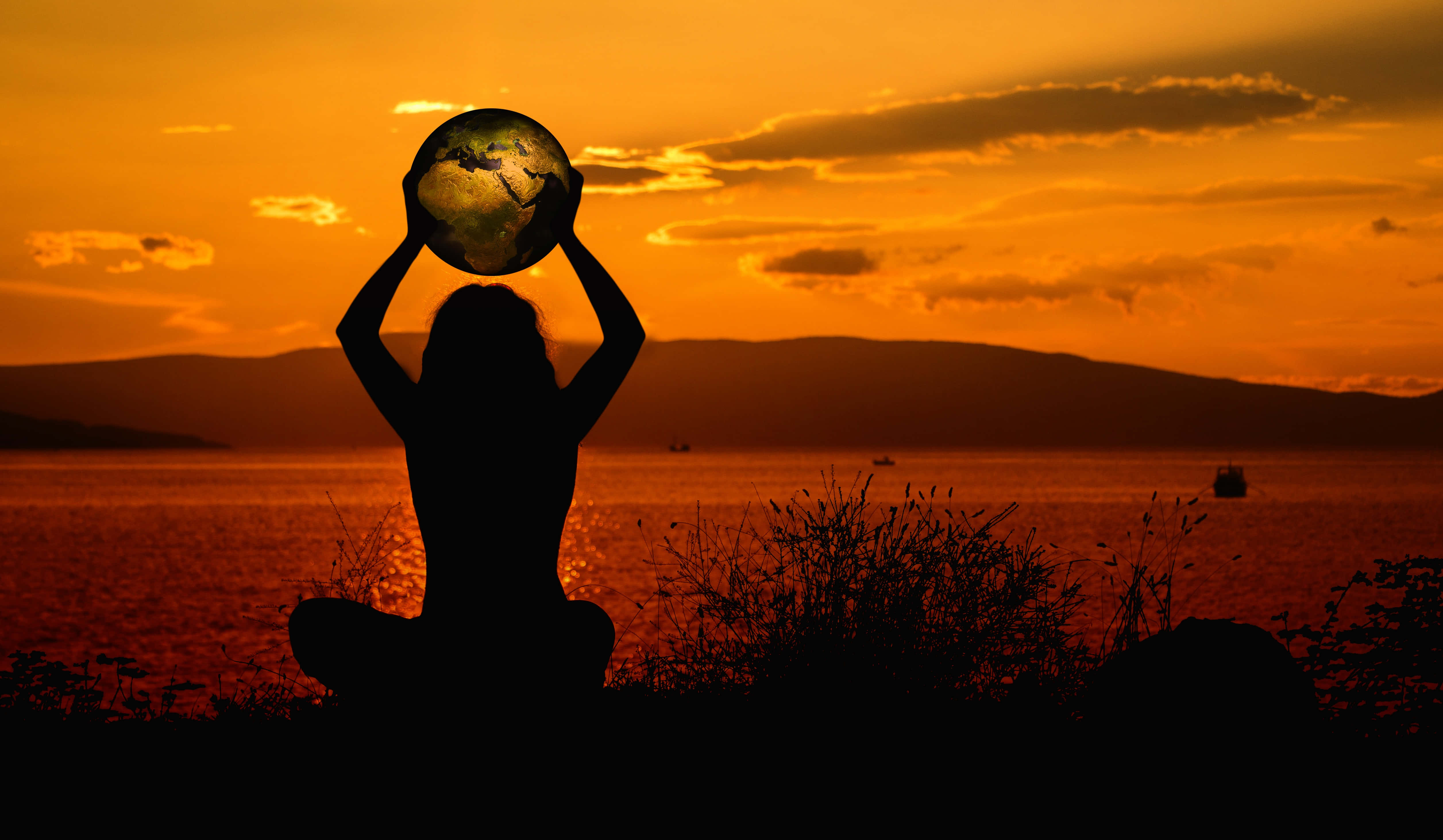 Meditation iPhone, Sunset, silhouette, 4K Desktop Wallpaper