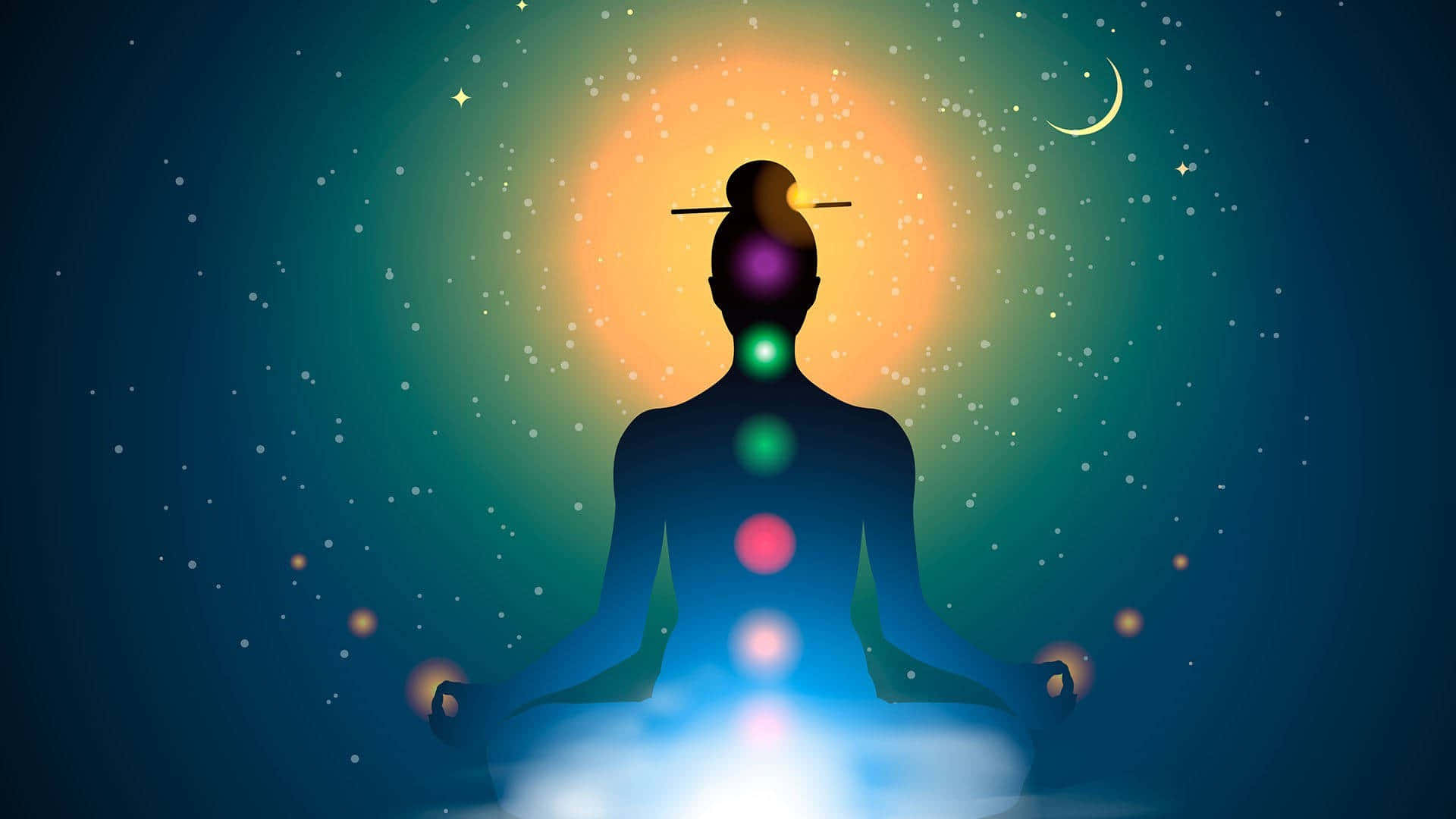 Meditation iPhone, silhouette, meditating person, Full HD Desktop Wallpaper