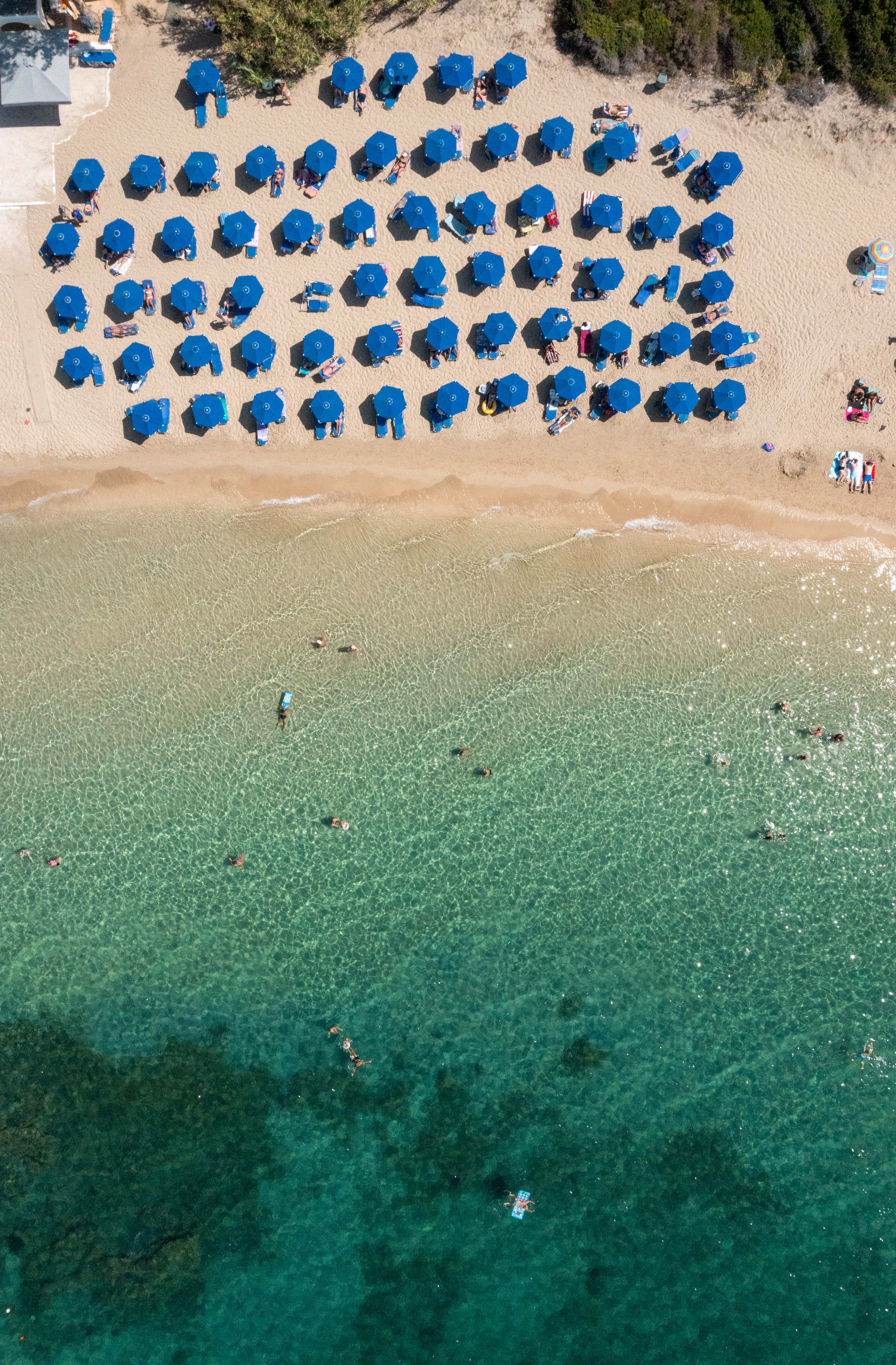 Mediterranean Beach, sunset, aerial view, 5K Phone Wallpaper