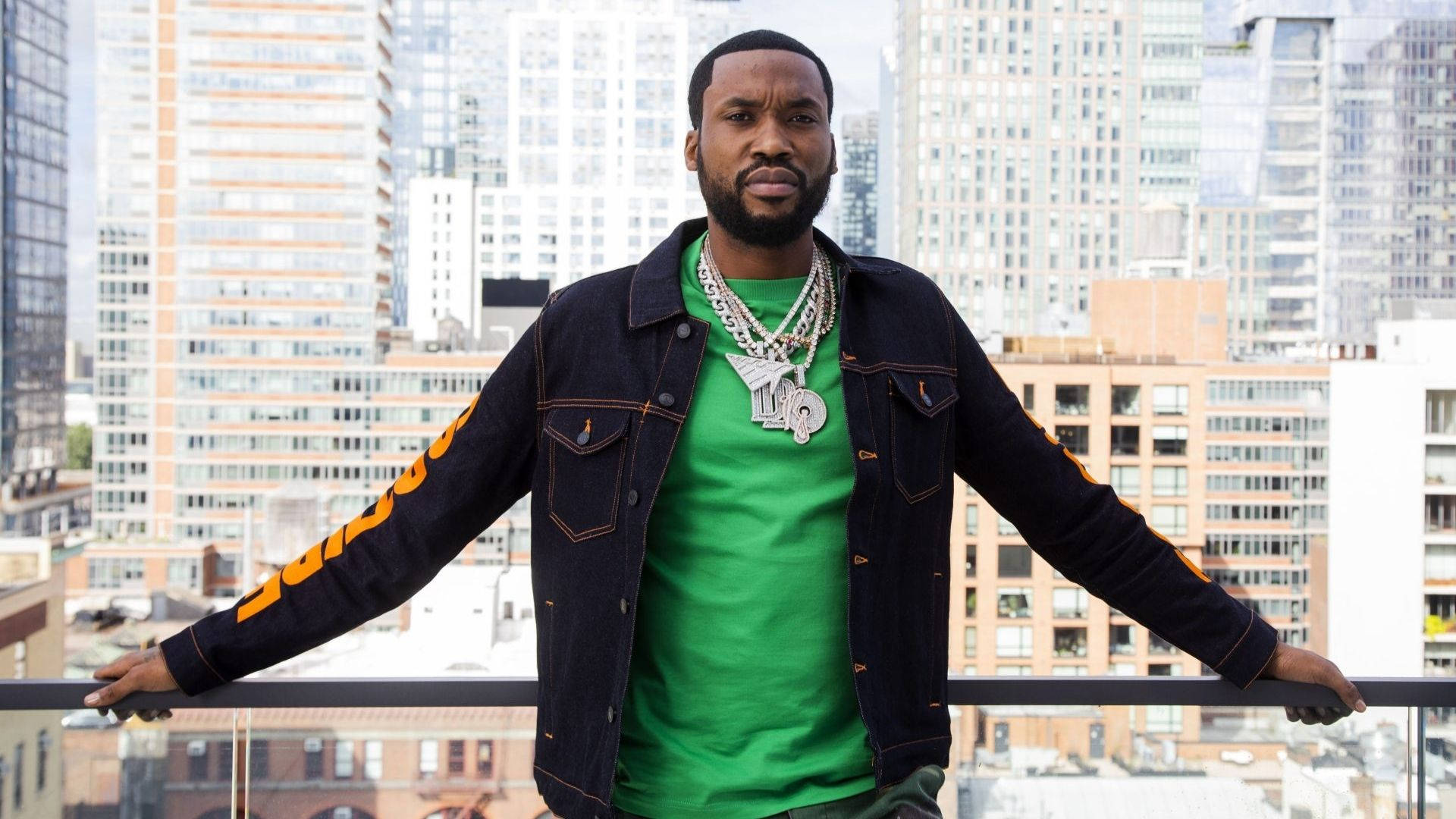 Meek Mill, rooftop, city balcony, Full HD Desktop Wallpaper