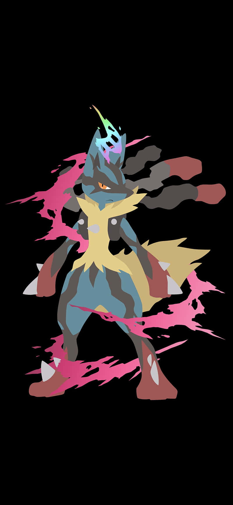 Mega Evolution, anime Pokémon, blue and yellow fur, HD Phone Wallpaper