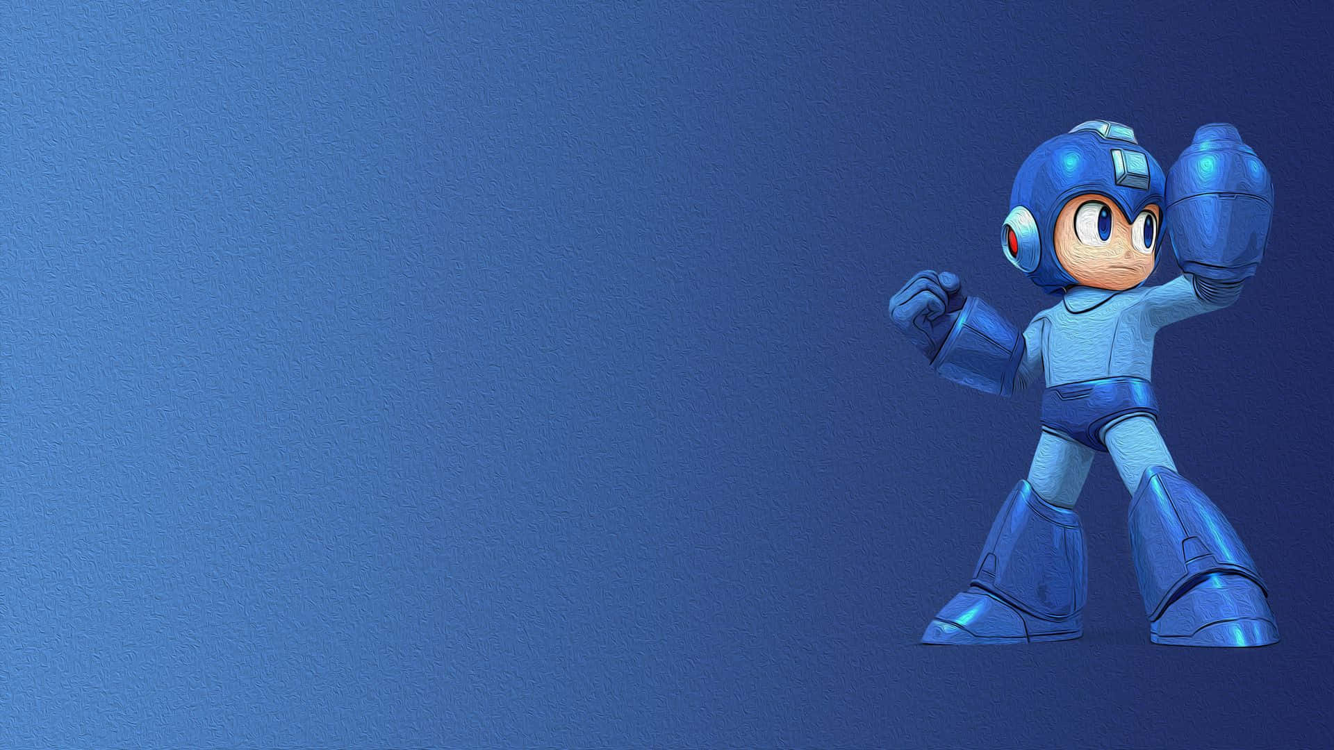 Mega Man, blue, textured blue background, Full HD Desktop Wallpaper