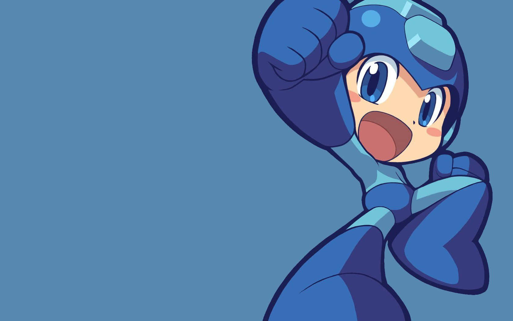 Mega Man, blue armored robot, big eyes, HD Desktop Wallpaper