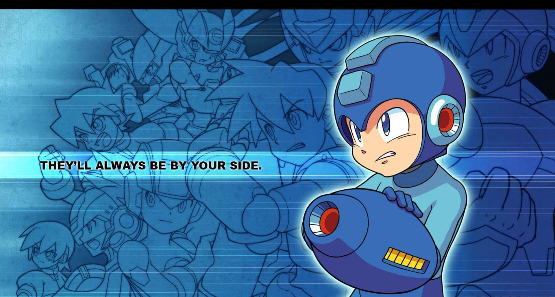 Mega Man, blue-armored, buster, Full HD Desktop Wallpaper