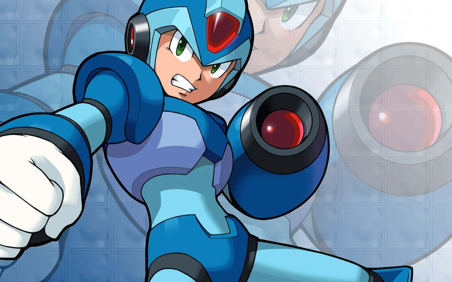 Mega Man, blue armored, red visor, HD Desktop Wallpaper