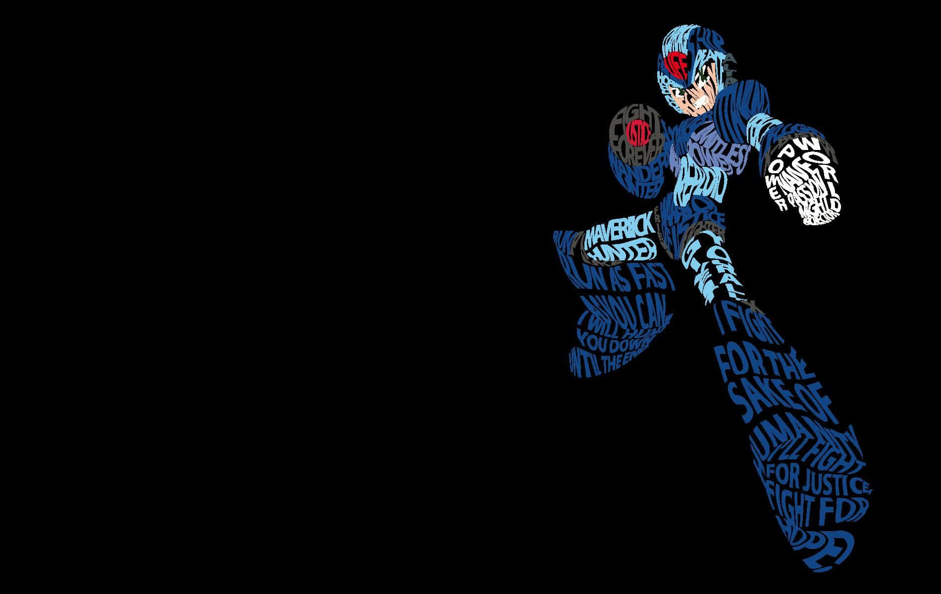 Mega Man, blue, word-art, HD Desktop Wallpaper
