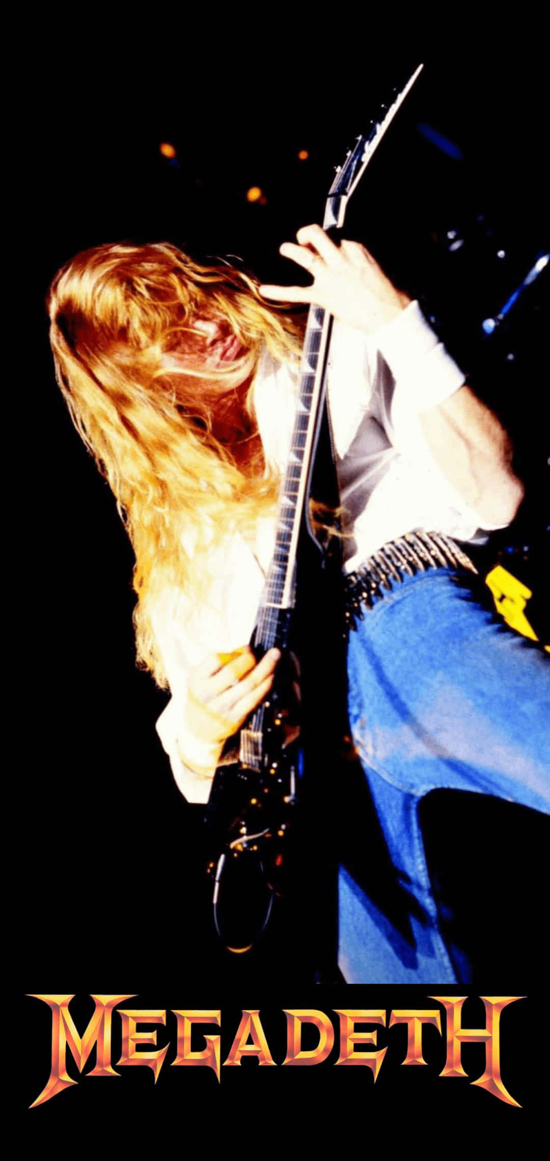Megadeth, electric guitar, stage lights, Full HD Phone Wallpaper