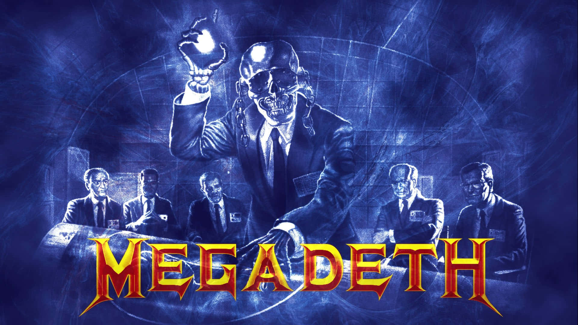 Megadeth, skeletal figure, suit, Full HD Desktop Wallpaper